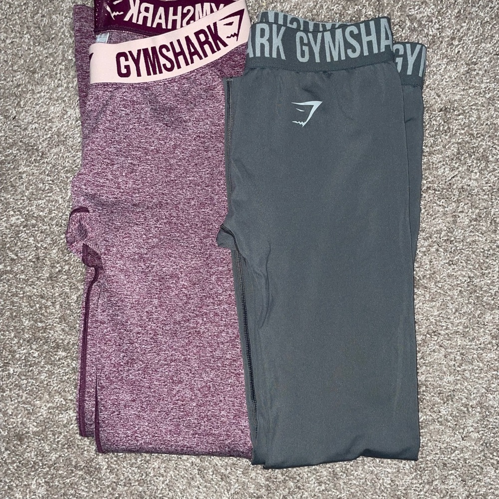 2 gymshark leggings all in great condition like new only have the grey and pink